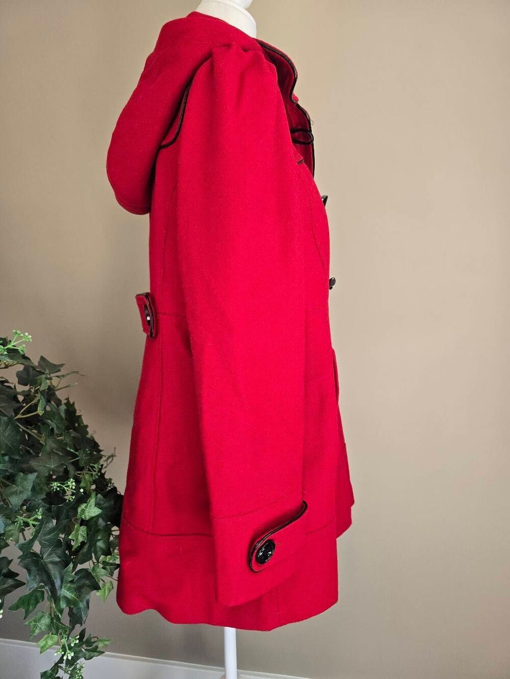 Guess Pea Coat Red Sz XL Wool blend - Picture 7 of 11